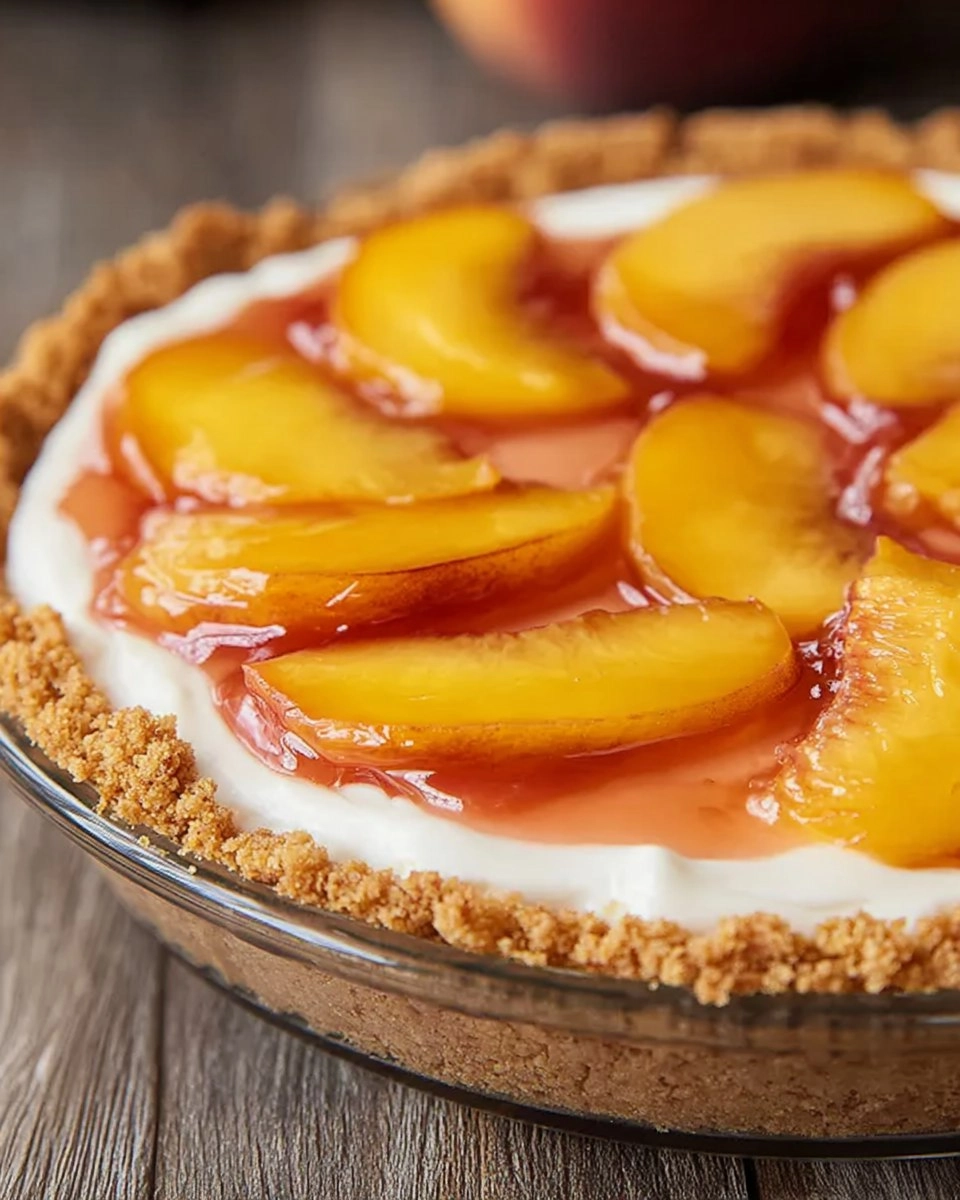 Easy Creamy Peach Pie with Graham Cracker Crust