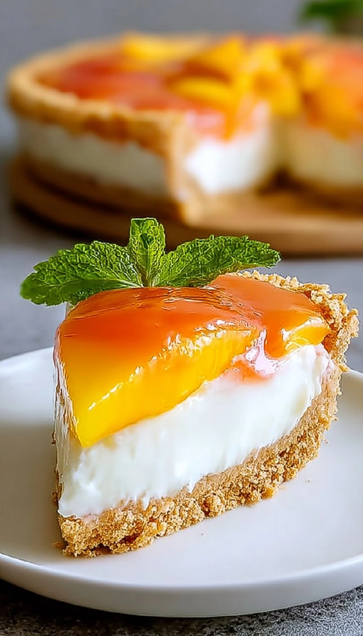 Easy Creamy Peach Pie with Graham Cracker Crust