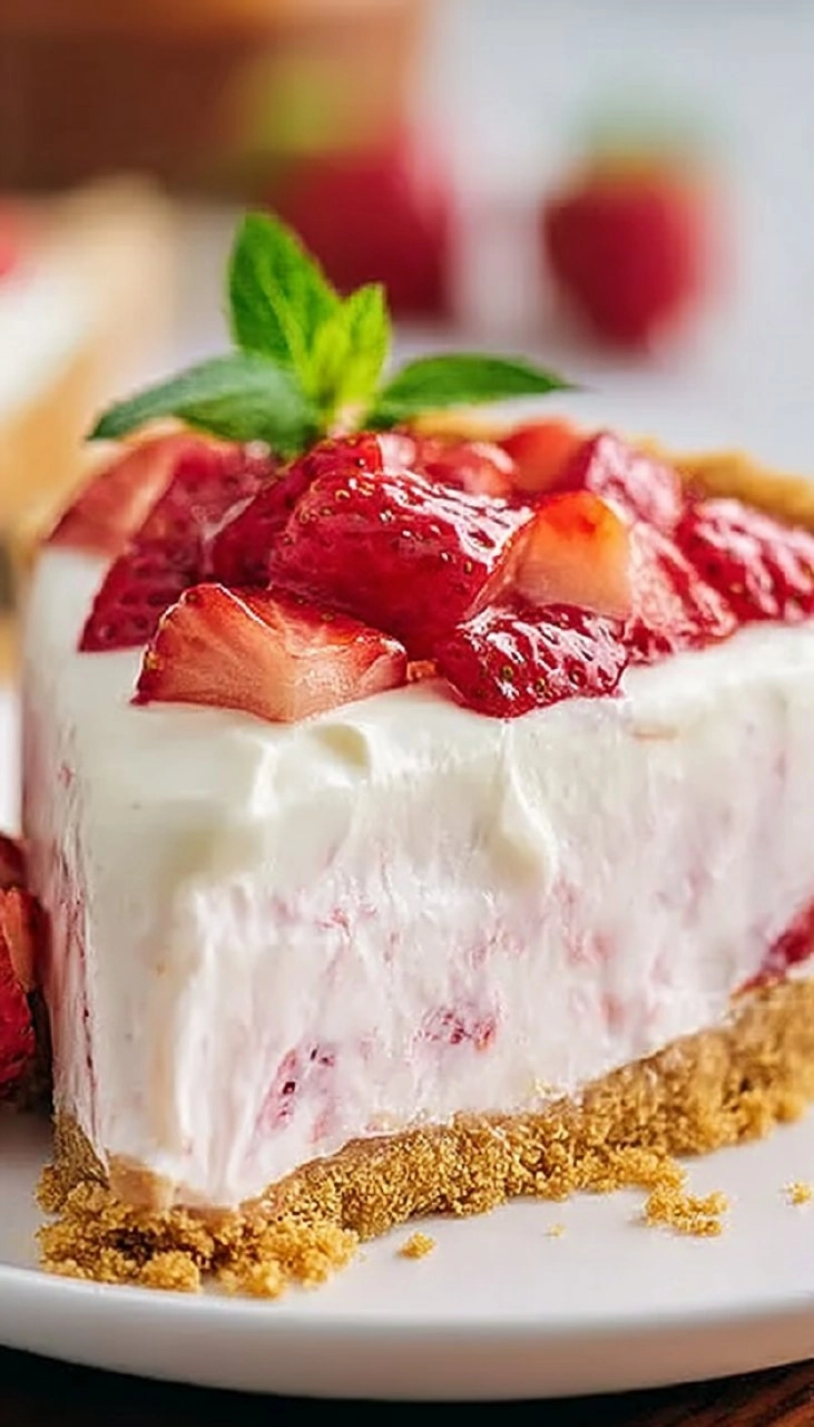 No-Bake Frozen Strawberry Pie