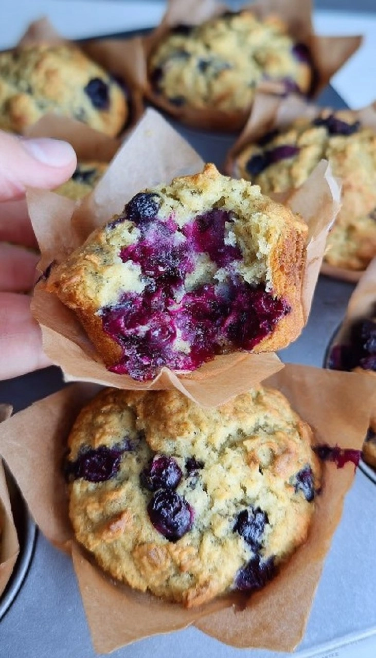 Sourdough discard blueberry muffins