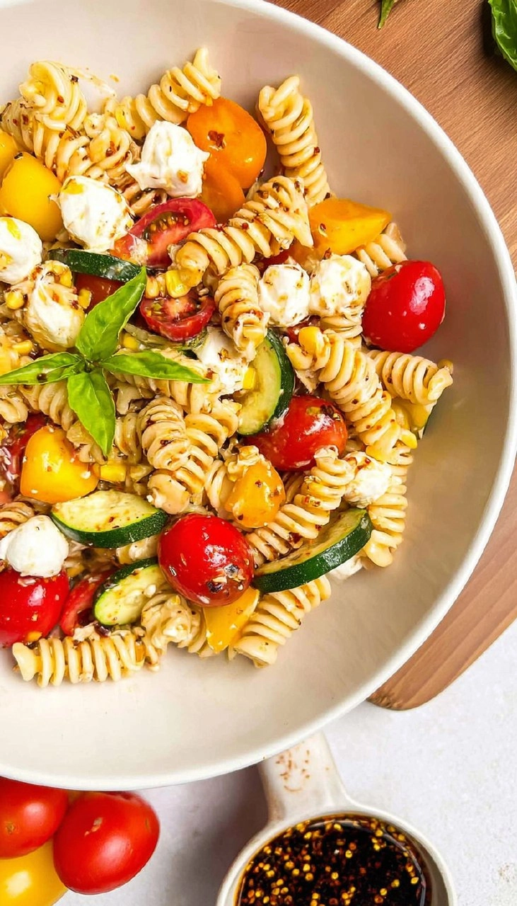 Summer Pasta Salad with White Balsamic Vinaigrette
