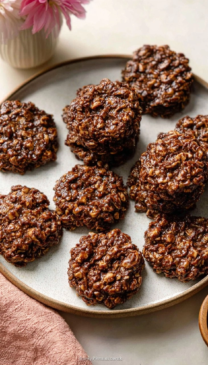 Chocolate Peanut Butter No-Bake Cookies