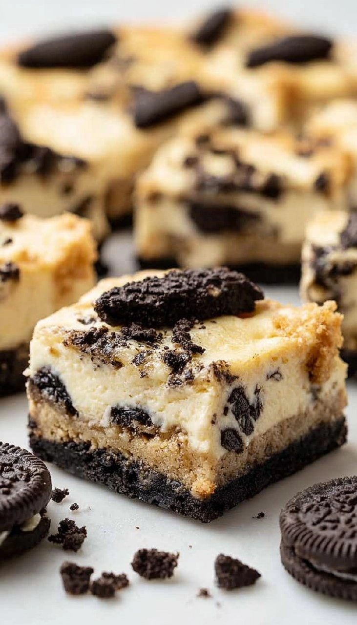 Oreo Chocolate Chip Cheesecake Bars