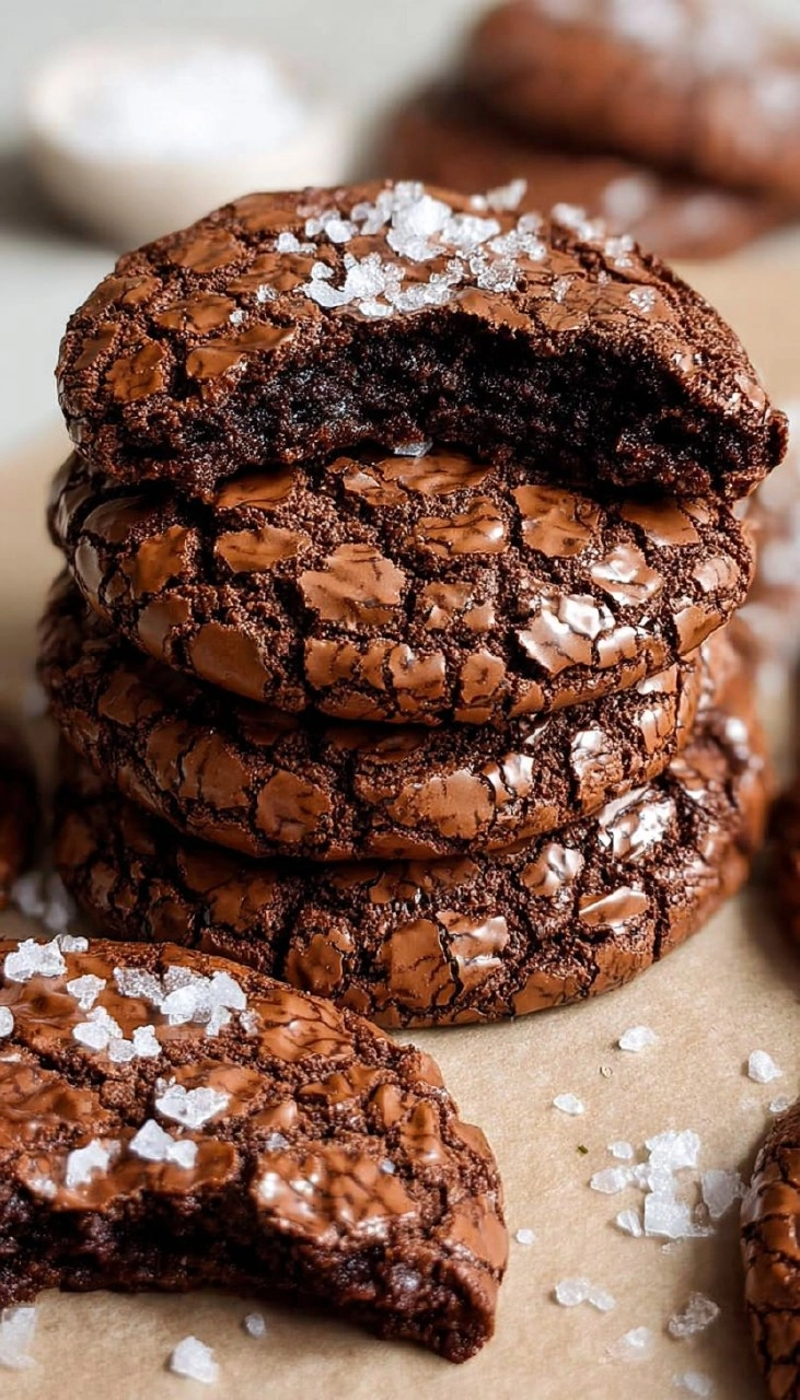 Chewy Crinkle Top Brownie Cookies
